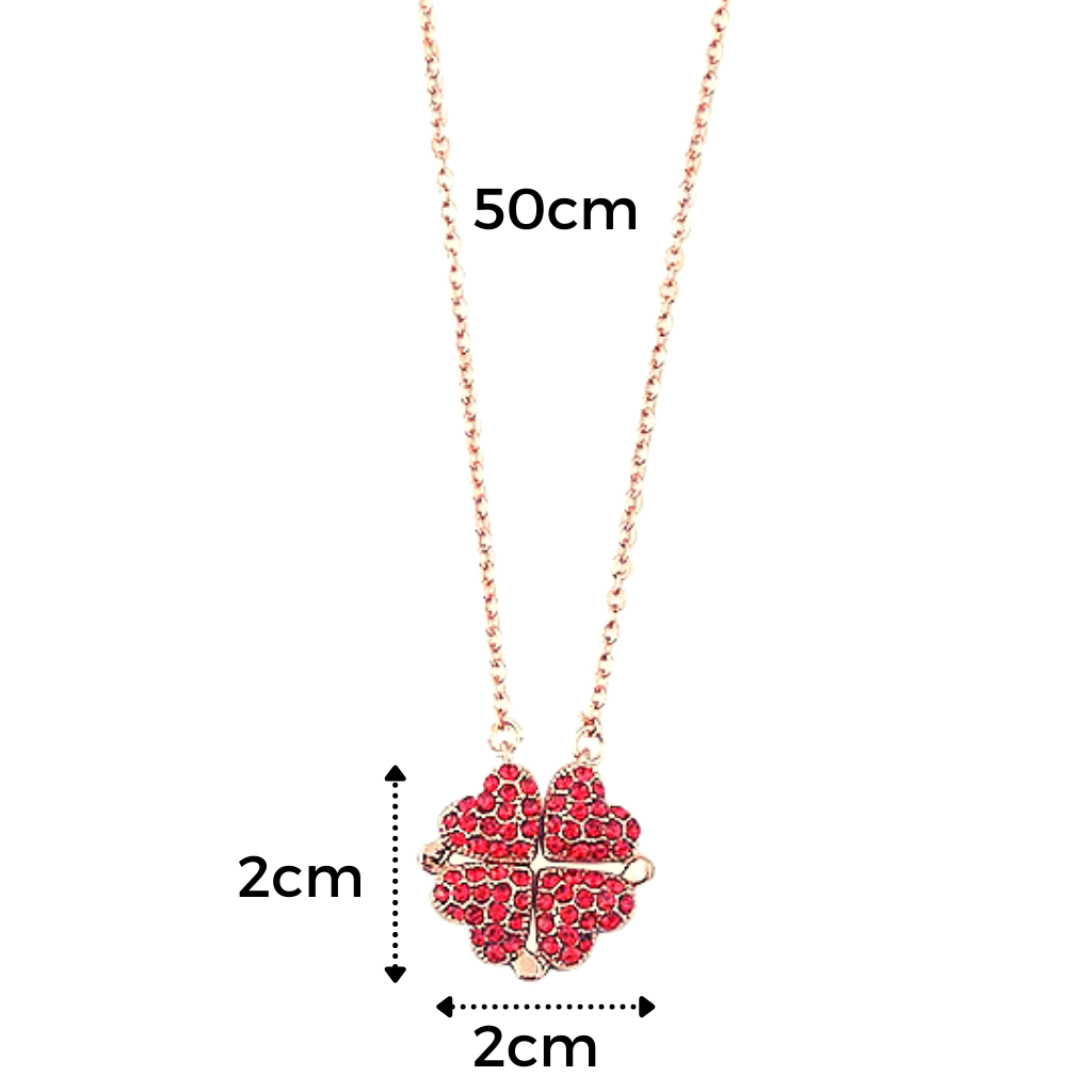 Adjustable 4 Leaf Clover Heart Necklace - Ozerty