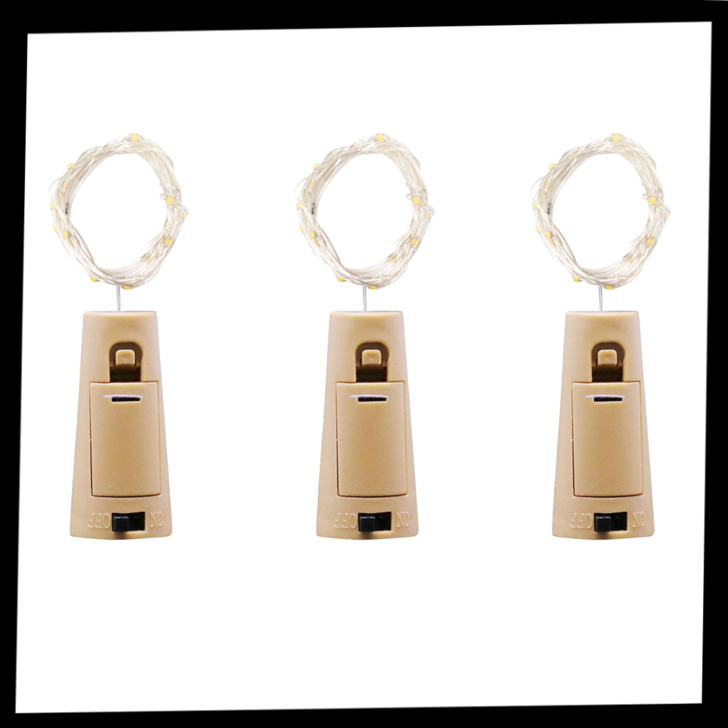 Bottle string LED light with cork (pack of 3)
