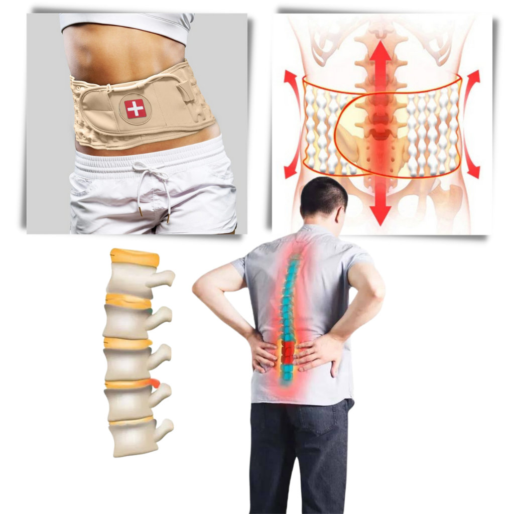 Inflatable decompression lumbar support belt