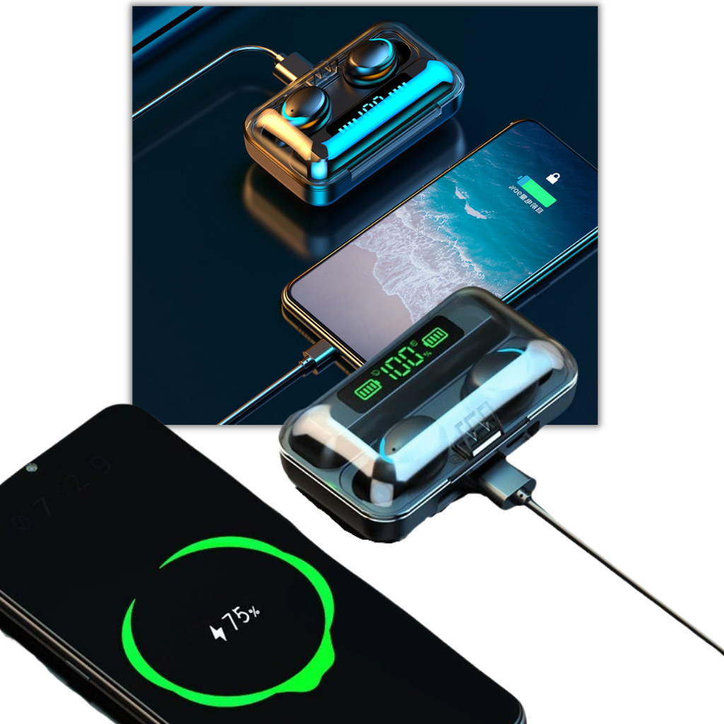 Bluetooth earphones with charging battery box