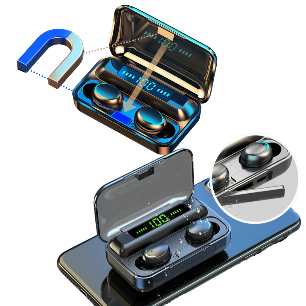 Bluetooth earphones with charging battery box